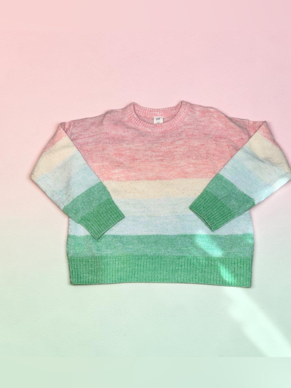 GAP Pastel Striped Crewneck Sweater - Girls (5)